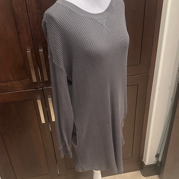 SALE !!! GAP Gray Waffle Knit Long Sleeve Dress. - Picture 6 of 10